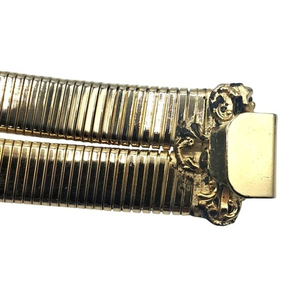 Schreiner Turtle Belt Clear Lucite High Domed Gold Tone Slinky Unsigned Vintage - Picture 6 of 7